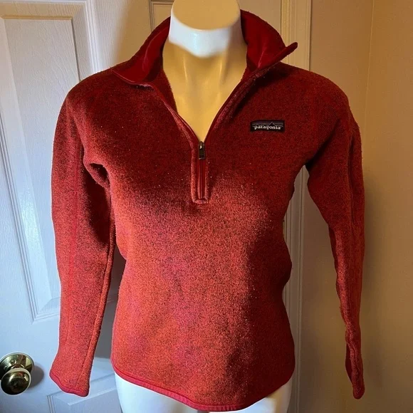 Patagonia red 1/4 zip pullover sweatshirt - Picture 2 of 5